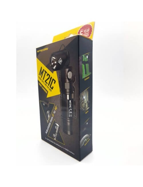 NiteCore Taschenlampe MT21C Cree XP-L HD V6 LED mit kippbarem Kopf-Schwarz