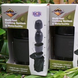 Sistema de cocción Bushcraft con botella de agua multicombustible-Verde Militar