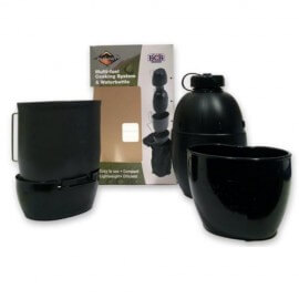 Bushcraft sistema di cottura con bottiglia d'acqua Multi-fuel-Army Green