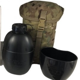 Bushcraft sistema di cottura con bottiglia d'acqua Multi-fuel (silver cooker)Verde