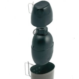 Bushcraft sistema di cottura con bottiglia d'acqua Multi-fuel (silver cooker)Verde