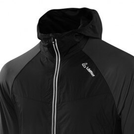 Loeffler jas Mountain Sports Light Hybrid met capuchon - Zwart