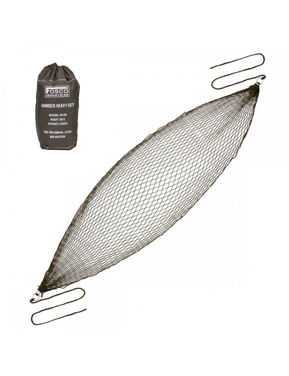 Fosco Industries mini hammock heavy Duty con custodia-Army Green