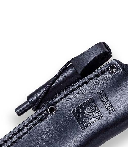 Joker sopravvivenza coltello BS9 Lynx CN111-P con fodero in pelle, avviamento di fuoco-Arancione