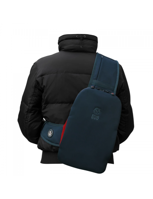 Snugbud Classic – bodywarmer rugzak met warmte kruik – Blauw - Rood