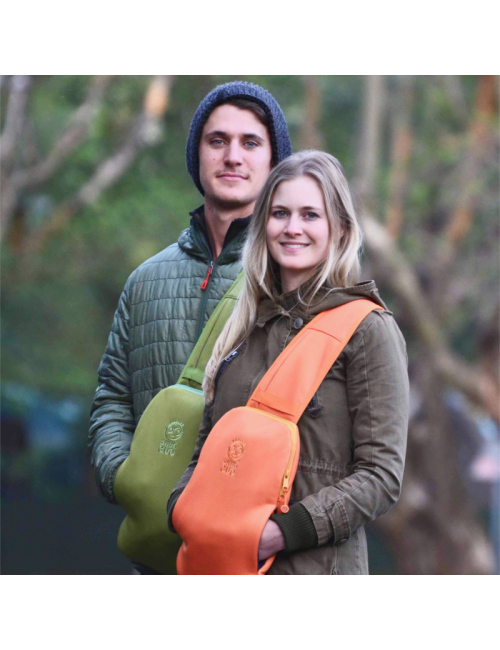 Snugbud Classic-sac à dos chauffe-corps avec cruche chauffante-Vert-Orange