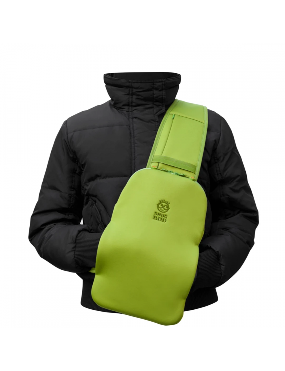 Snugbud Classic-bodywarmer backpack with heat jug-Green-Orange