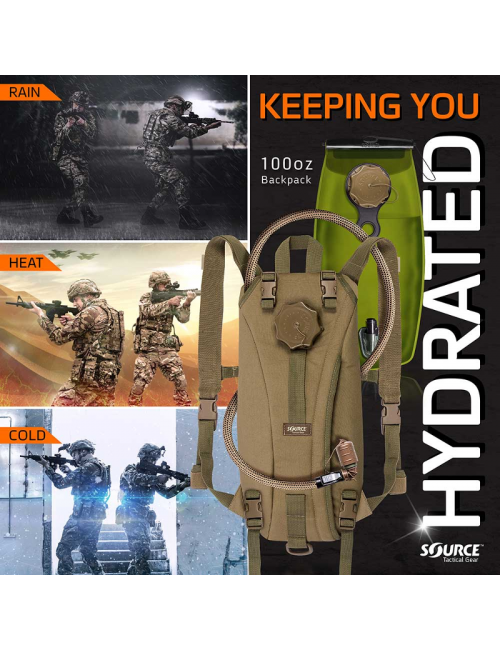 Fonte Tattico acqua in borsa - zaino per 2 litri zaino - Nero