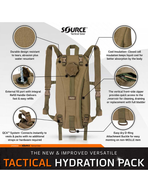 Source Tactical waterzak - hydration pack 2 liter rugzak - Zwart