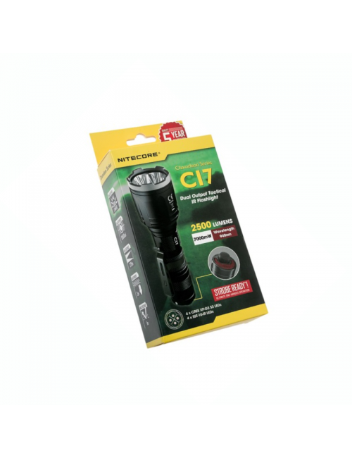 NiteCore Taschenlampe CI7 Chamäleon weiß-Infrarot-2500 Lumen - Schwarz