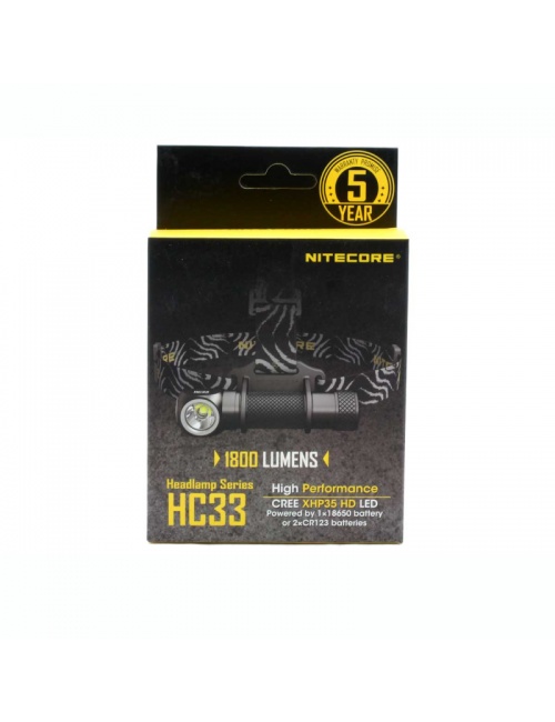 NiteCore hoofdlamp HC33 en zaklamp in een - 1800 lumen - Zwart