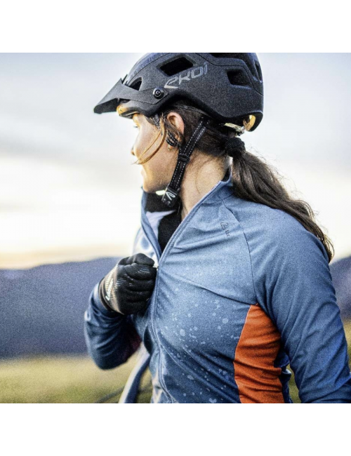 Chemise cycliste à manches longues Loeffler w bike L / s Jersey Dirt femmes-Bleu