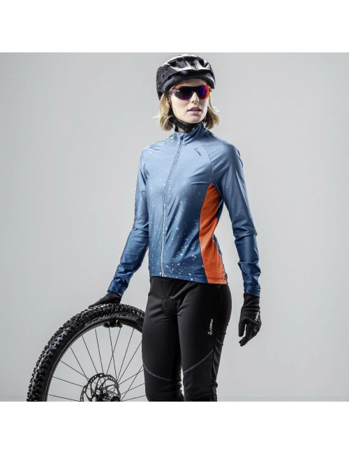 Chemise cycliste à manches longues Loeffler w bike L / s Jersey Dirt femmes-Bleu