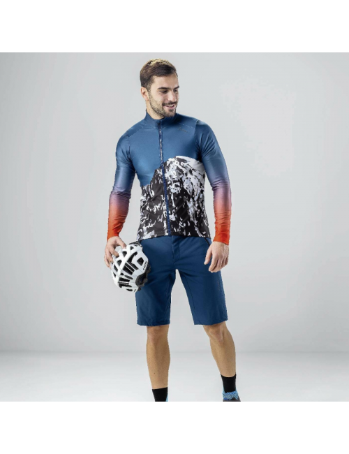 Loeffler maglia ciclismo manica lunga M Bike L / s jersey Scarp-Blu