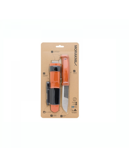 Mora sopravvivenza coltello Kansbol Kit bruciato Arancione con guaina polimerica-Arancione