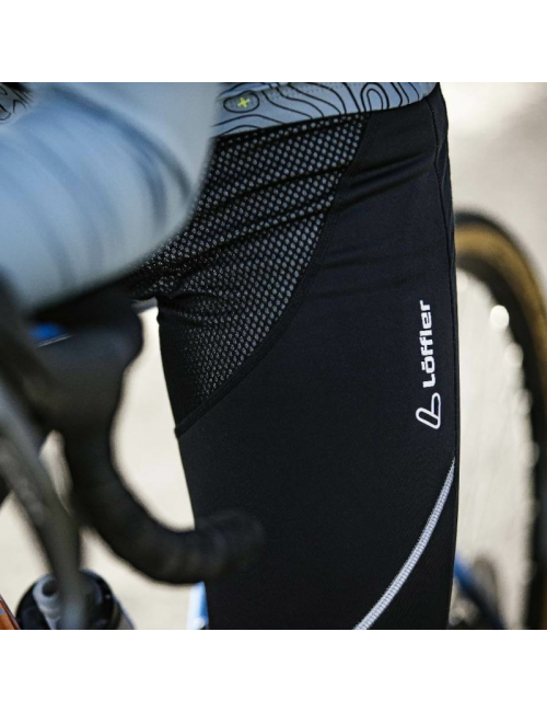 Pantalones cortos de ciclismo Loeffler Mallas largas con pechera para bicicleta WS XT para Hombre-Negro