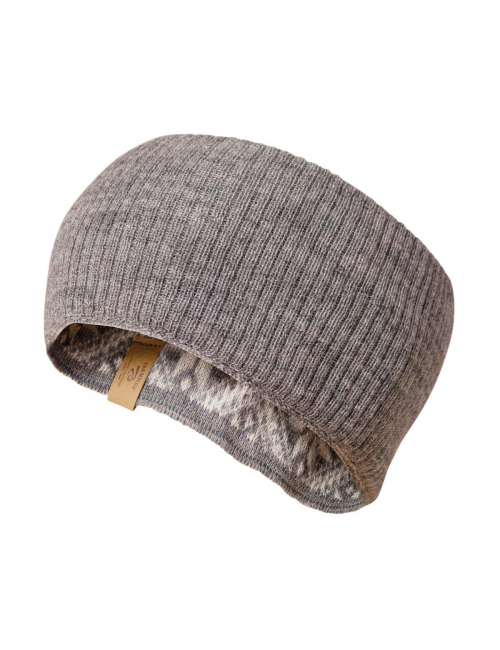 Ivanhoe gebreide hoofdband van wol Freya Grey Marl - One Size - Grijs