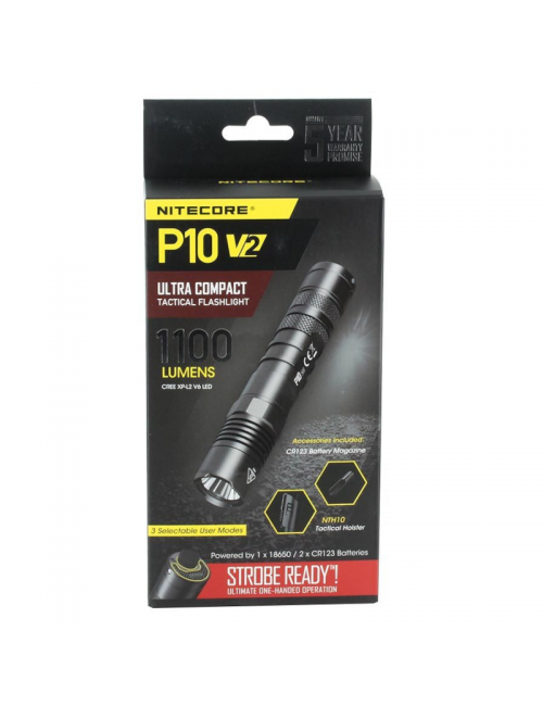 NiteCore zaklamp P10 V2 Tactische zaklamp - 1100 lumen - Zwart