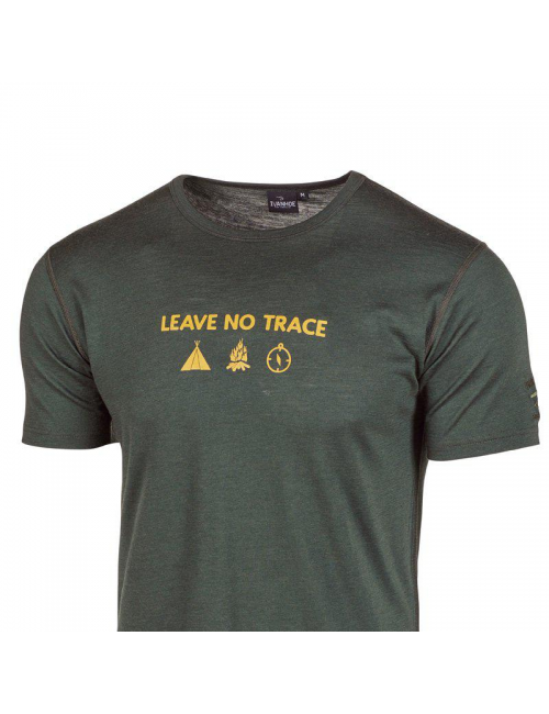 T-shirt Ivanhoe Agaton Trace pour homme-100% laine mérinos-Vert