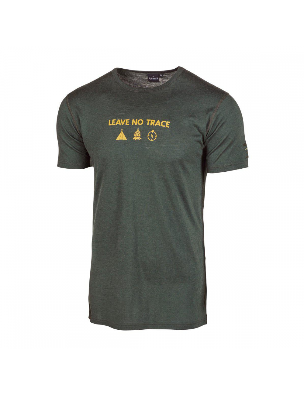 Ivanhoe T-shirt Agaton Trace for men-100% merino wool-Green