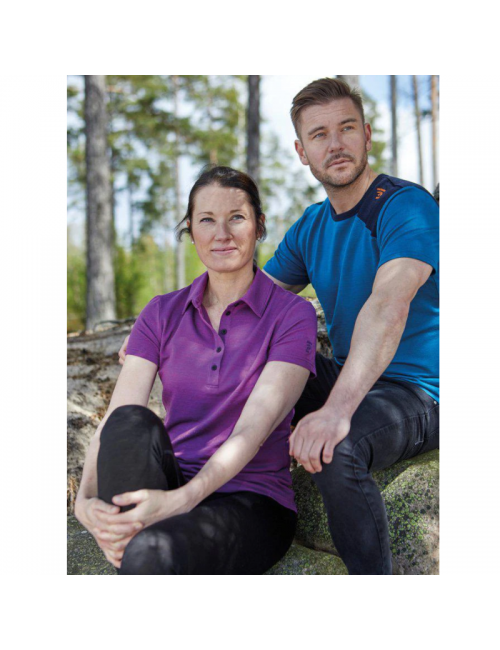 Ivanhoe Evin lila Poloshirt für Damen von Merino und Tencel-Lila