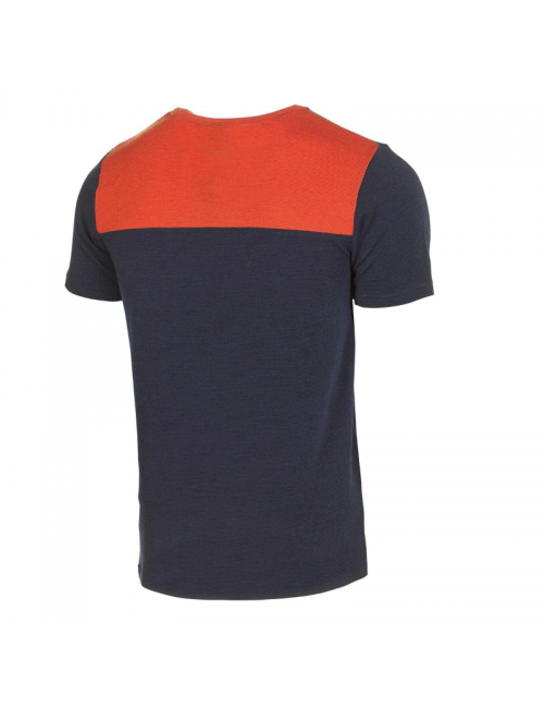 Ivanhoe T-shirt Kian SS Navy per uomo di Merino e Tencel-Blu