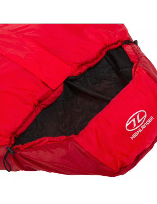 Highlander mummy sleeping bag Trekker 250 -10°C with mosquito net - Red