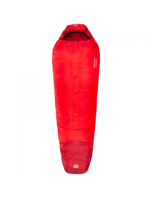 Sac de couchage momie Highlander Trekker 250 -10°C avec moustiquaire - Rouge