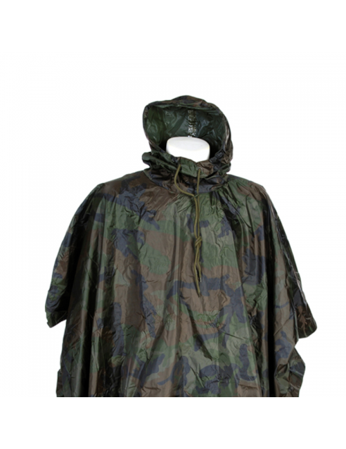 Fostex Poncho heavy Woodland-camouflage green