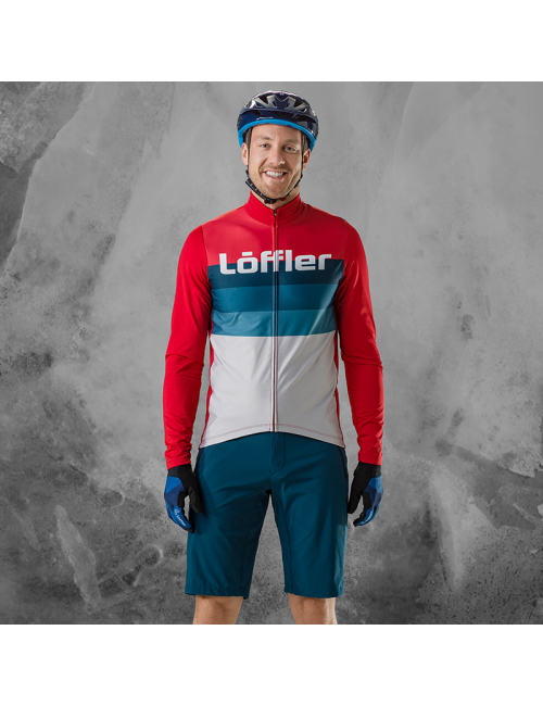 Loeffler ciclismo camicia manica lunga M Bike L / s Jersey Messenger Mid-Rosso