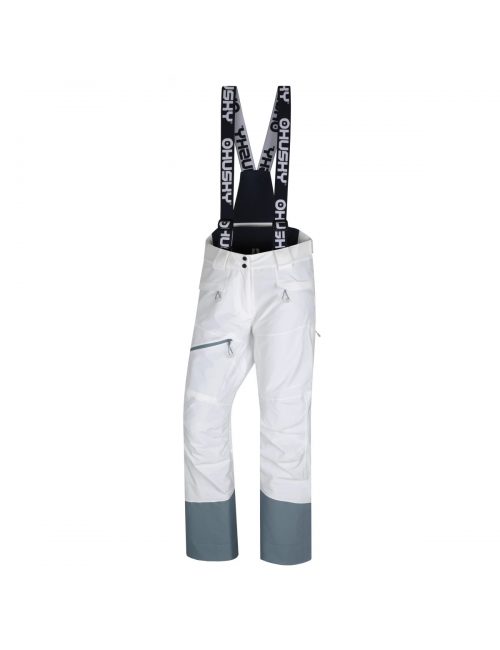 Pantalones de esquí Husky para mujer Gilep L Stretch 15.000 membrane-Blanco