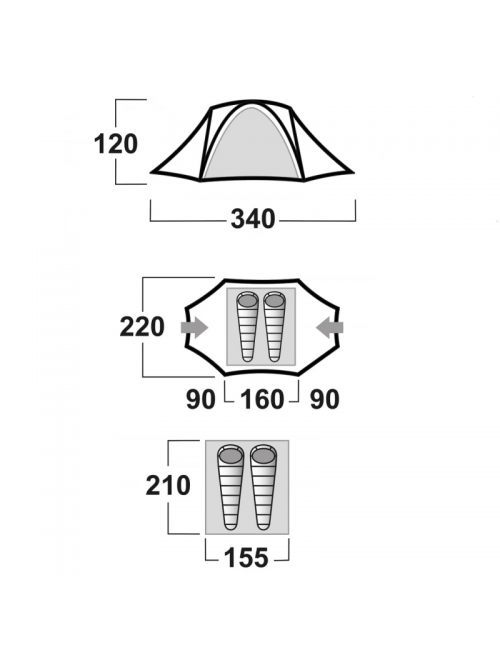 Husky Falcon 2-expedition - tenda leggera - 2 persone-Verde
