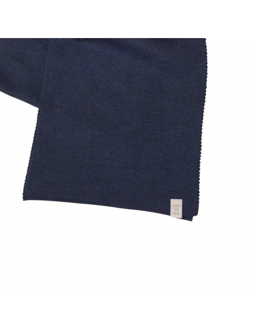 Ivanhoe gebreide sjaal van wol Uni Navy - One Size 175x23 - Blauw