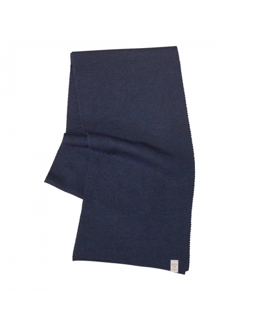 Ivanhoe gebreide sjaal van wol Uni Navy - One Size 175x23 - Blauw
