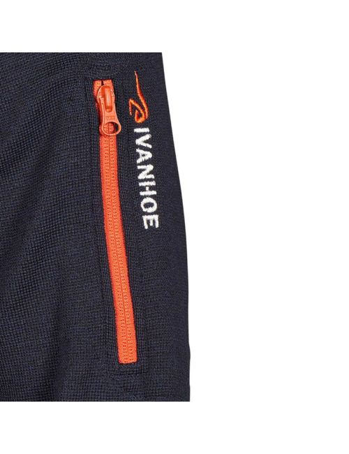 Ivanhoe vest Hadar Half Zip Navy Blue - fijne merinowol - Blauw