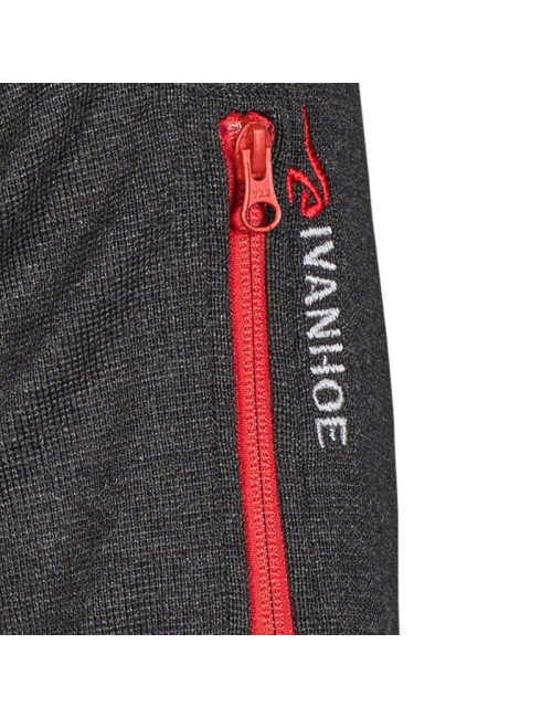Ivanhoe cardigan Hadar Mezza Zip Graphite Marl-lana merino fine-Grigio