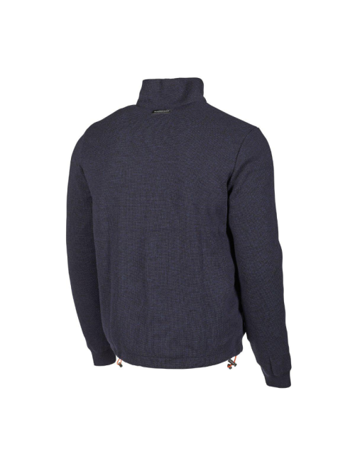 Ivanhoe vest Hadar full Zip windbreaker Navy-fine merino wool-Blue