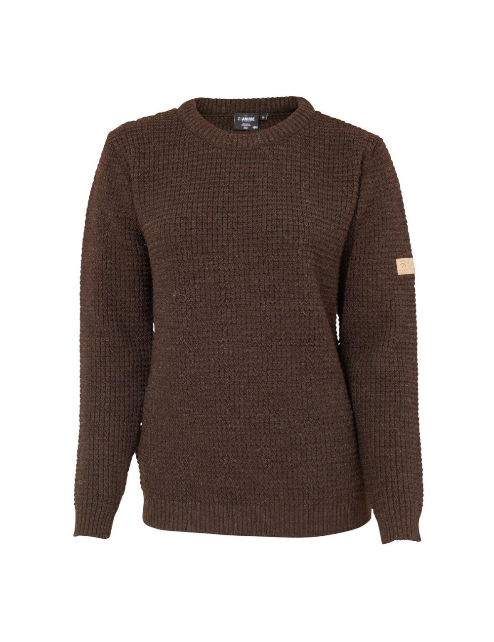 Ivanhoe sweater NLS Petal Coffee Bean round neck-100% pure undyed wool