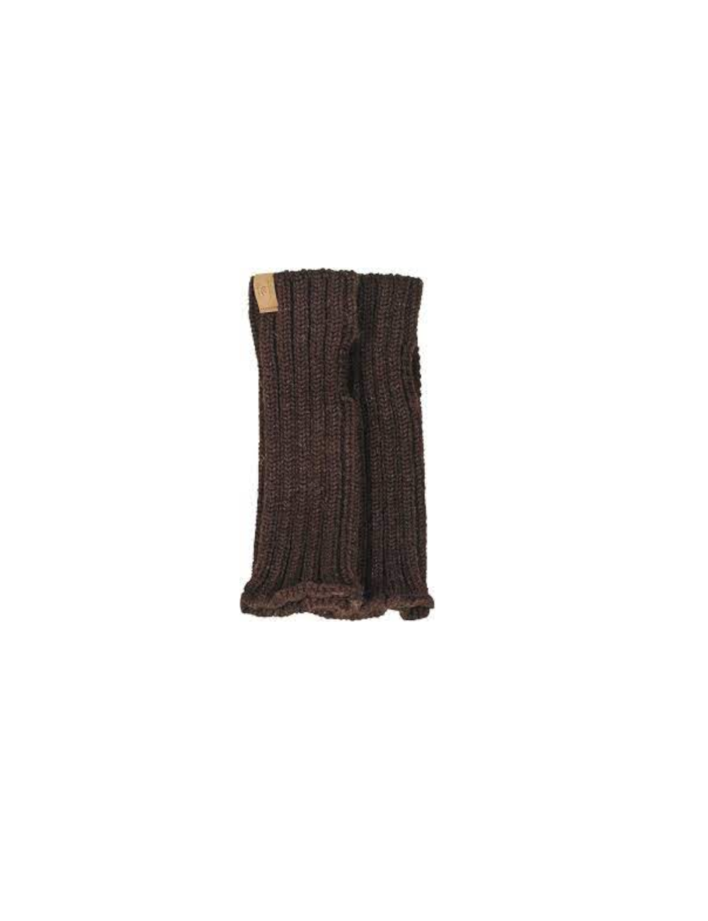 Ivanhoe gebreide handwarmer van wol NLS gaters Coffee Bean - Bruin