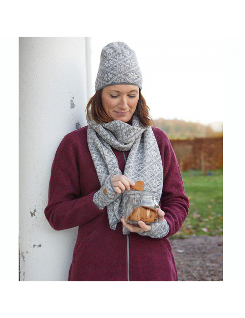 Ivanhoe knitted scarf of wool Freya Graphite Marl - one Size 185x27-D Gray