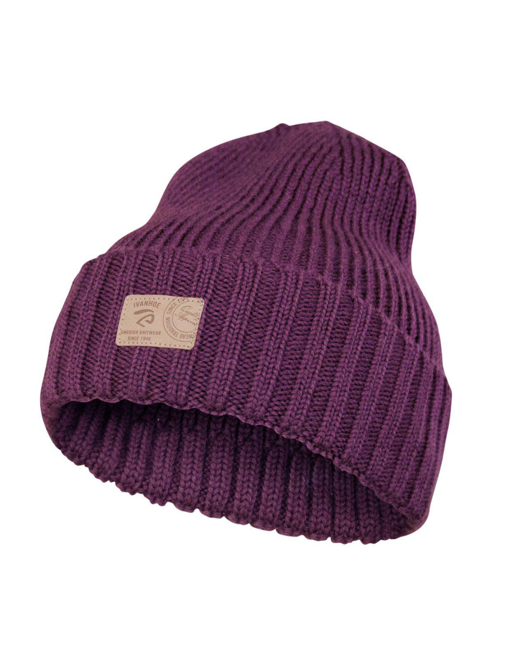Gorro de punto acanalado Ivanhoe hecho de lana Ipsum Sparkling Grape-talla única-Morado