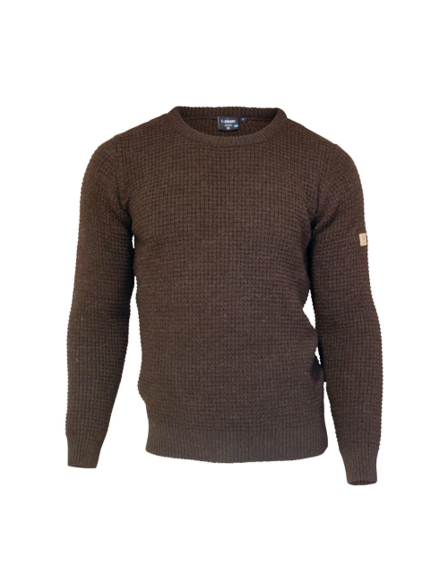 Ivanhoe pull NLS Petal Coffee Bean homme-100% pure laine non teinte