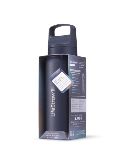 Botella de filtro de agua LifeStraw Go 2.0 con aislamiento de acero inoxidable del mar Egeo 700 ml-Azul