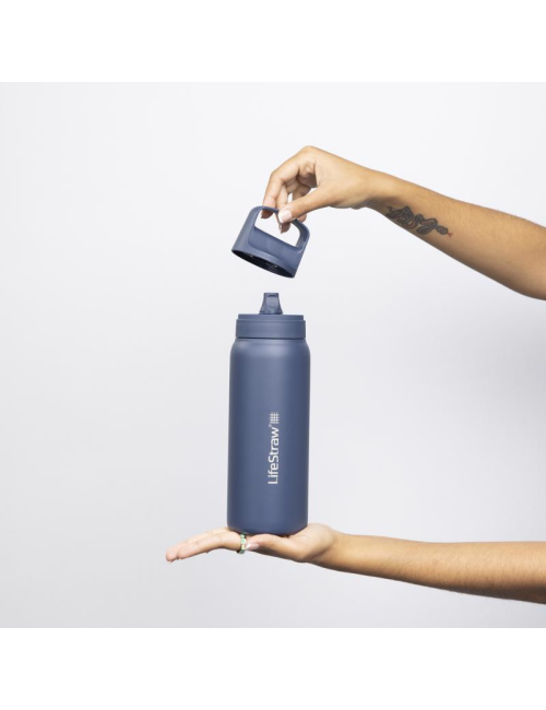 Botella de filtro de agua LifeStraw Go 2.0 con aislamiento de acero inoxidable del mar Egeo 700 ml-Azul
