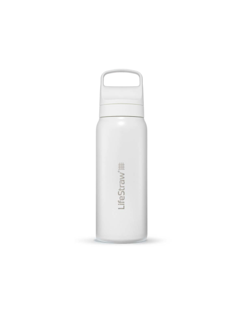 Botella de filtro de agua LifeStraw Go 2.0 con aislamiento de acero inoxidable de 1 litro-Blanco