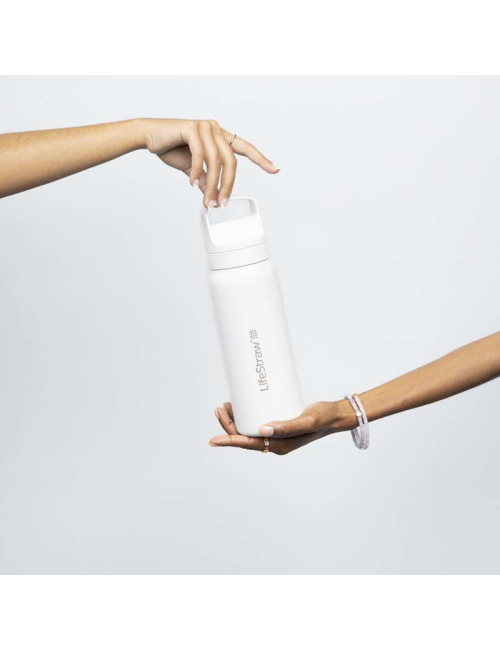 LifeStraw bottiglia filtro acqua Go 2.0 in acciaio inox isolato 1 litro-Bianco