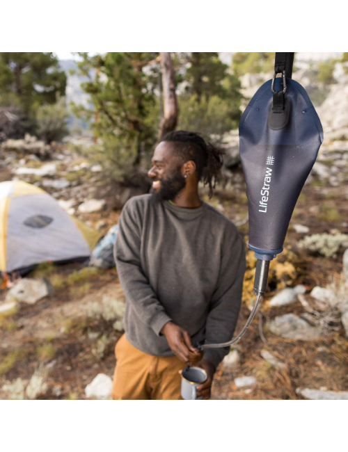 LifeStraw Peak Series kompakter Schwerkraft-Wasserbeutel mit Wasserfilter - 3 L-Grau