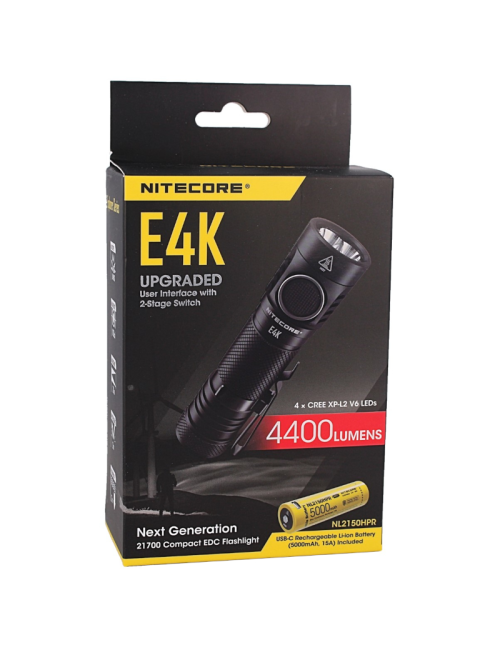 Linterna NiteCore E4K - 4400 lúmenes-Negro