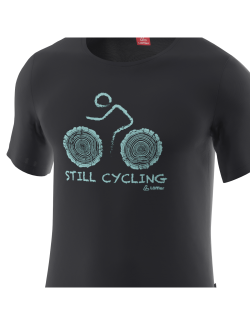 Loeffler short sleeve shirt m Printshirt Cyc Merino - Tencel™ - Black