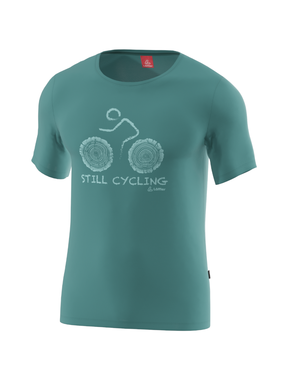 Camicia Loeffler manica corta m Printshirt Cyc Merino-Tencel ™ Pine-Green